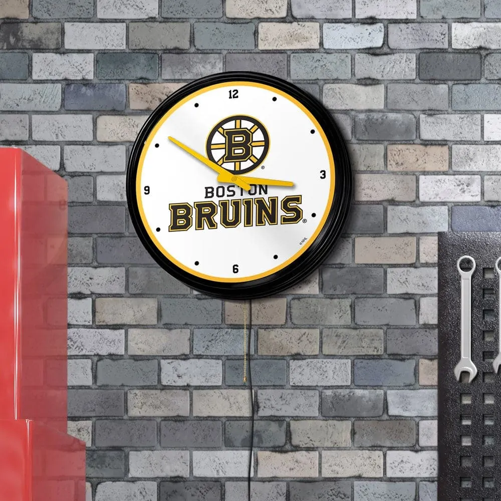 Boston Bruins: Retro Lighted Wall Clock