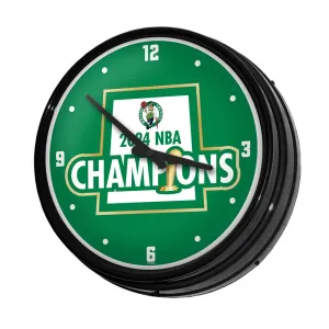 Boston Celtics: 2024 NBA Champions - Retro Lighted Wall Clock