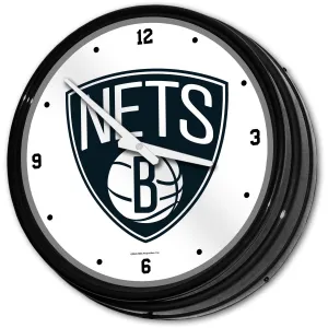 Brooklyn Nets: Retro Lighted Wall Clock