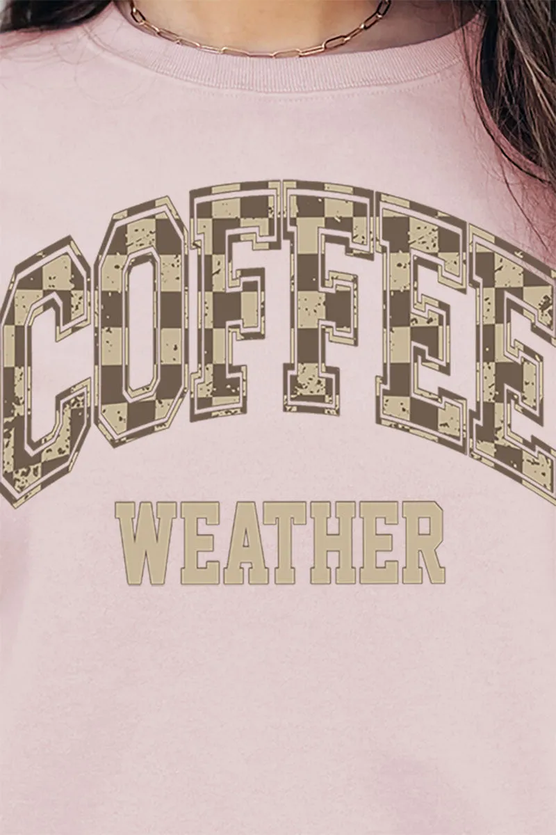 Brown Checkered Coffee Weather Unisex NuBlend Crew Sweatshirt