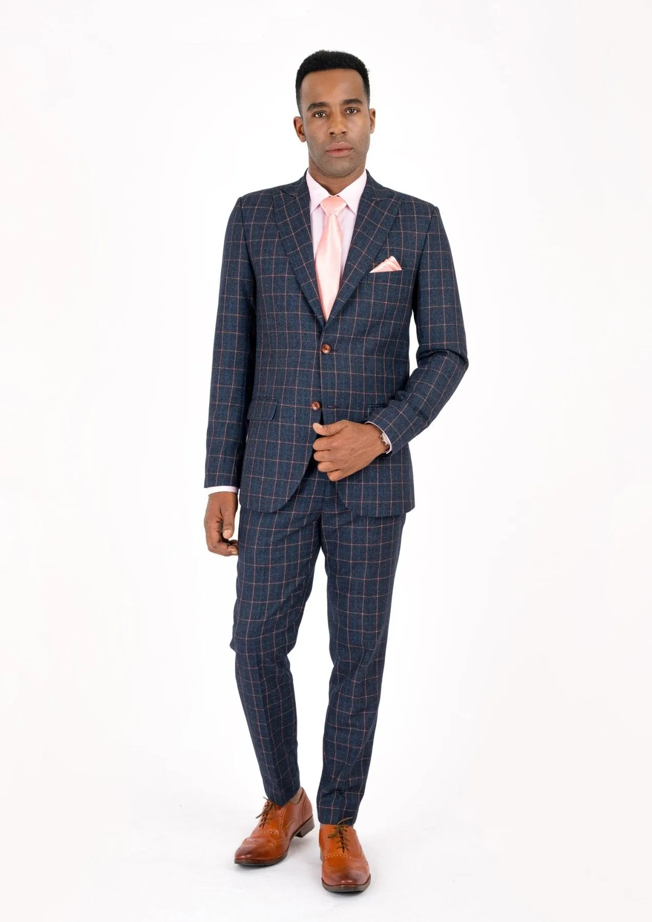 Bryant Spruce Blue Flannel Windowpane Suit