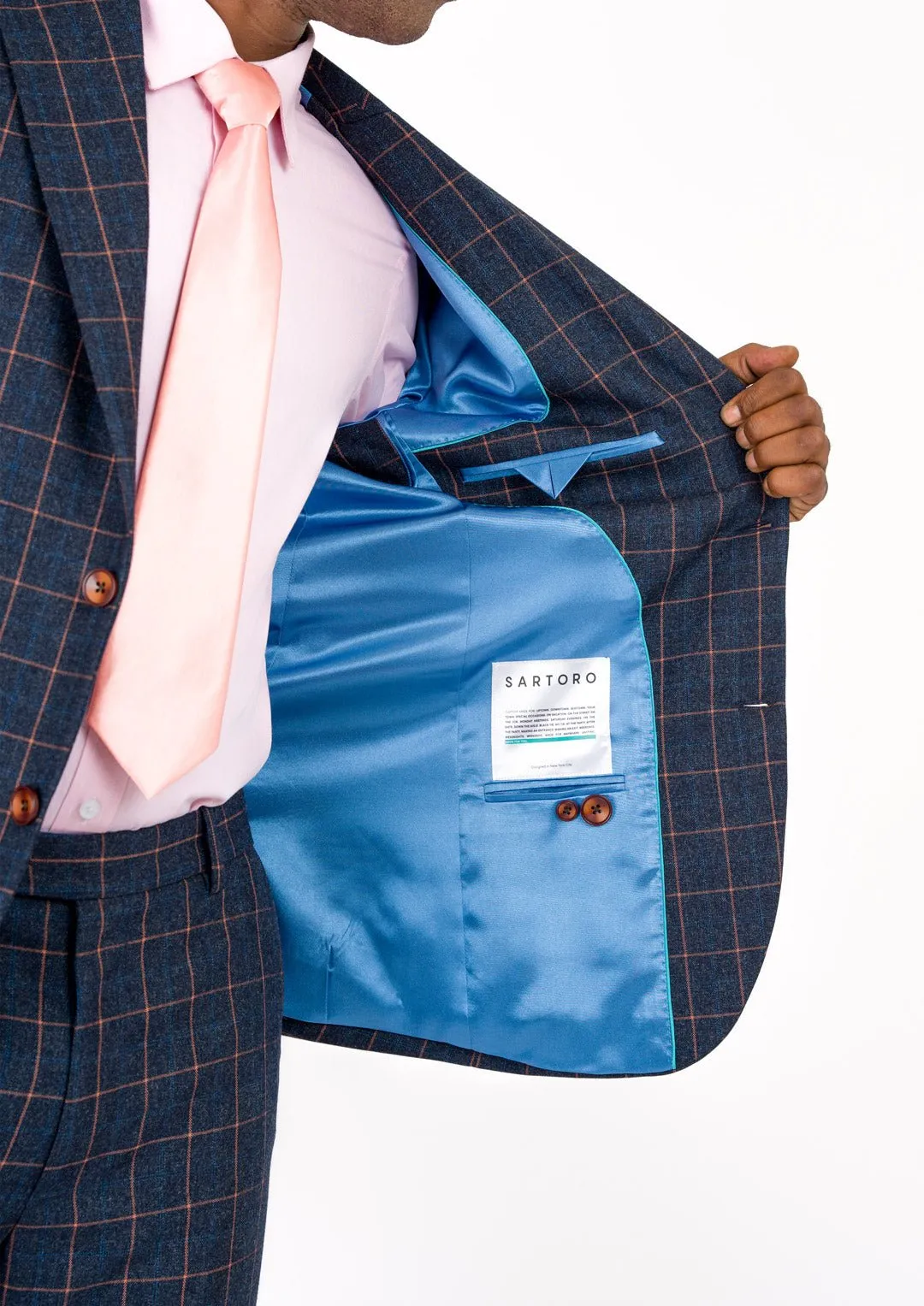 Bryant Spruce Blue Flannel Windowpane Suit