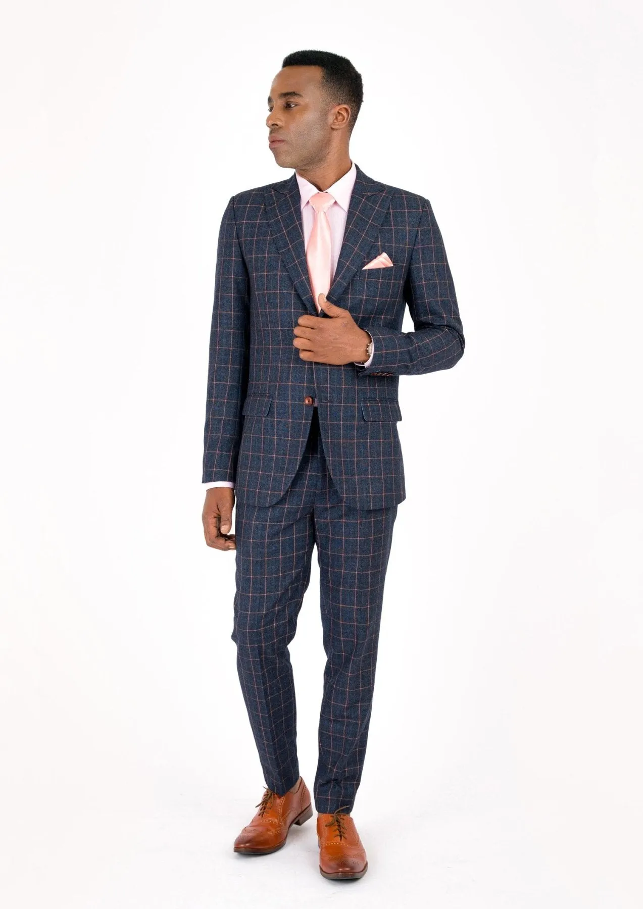 Bryant Spruce Blue Flannel Windowpane Suit