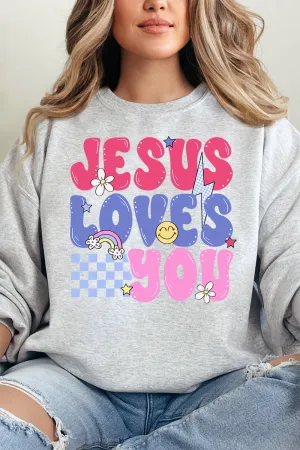 Bubble Jesus Loves You Unisex NuBlend Crew Sweatshirt