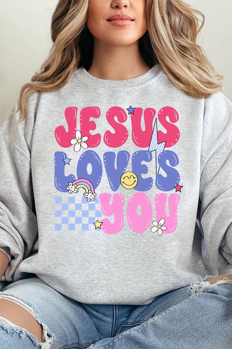 Bubble Jesus Loves You Unisex NuBlend Crew Sweatshirt