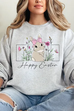 Bunny Girl Happy Easter Unisex NuBlend Crew Sweatshirt