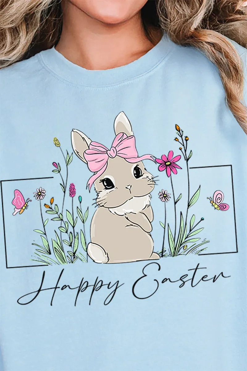 Bunny Girl Happy Easter Unisex NuBlend Crew Sweatshirt