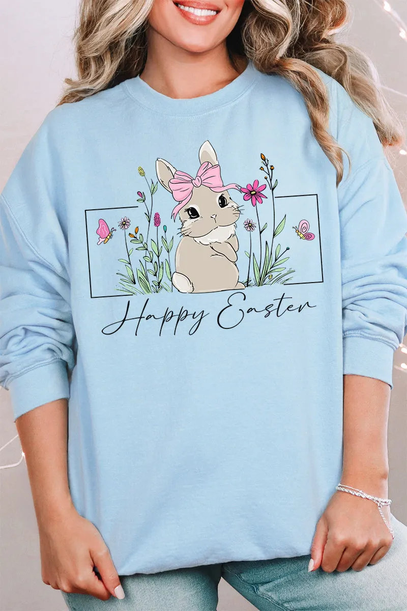 Bunny Girl Happy Easter Unisex NuBlend Crew Sweatshirt