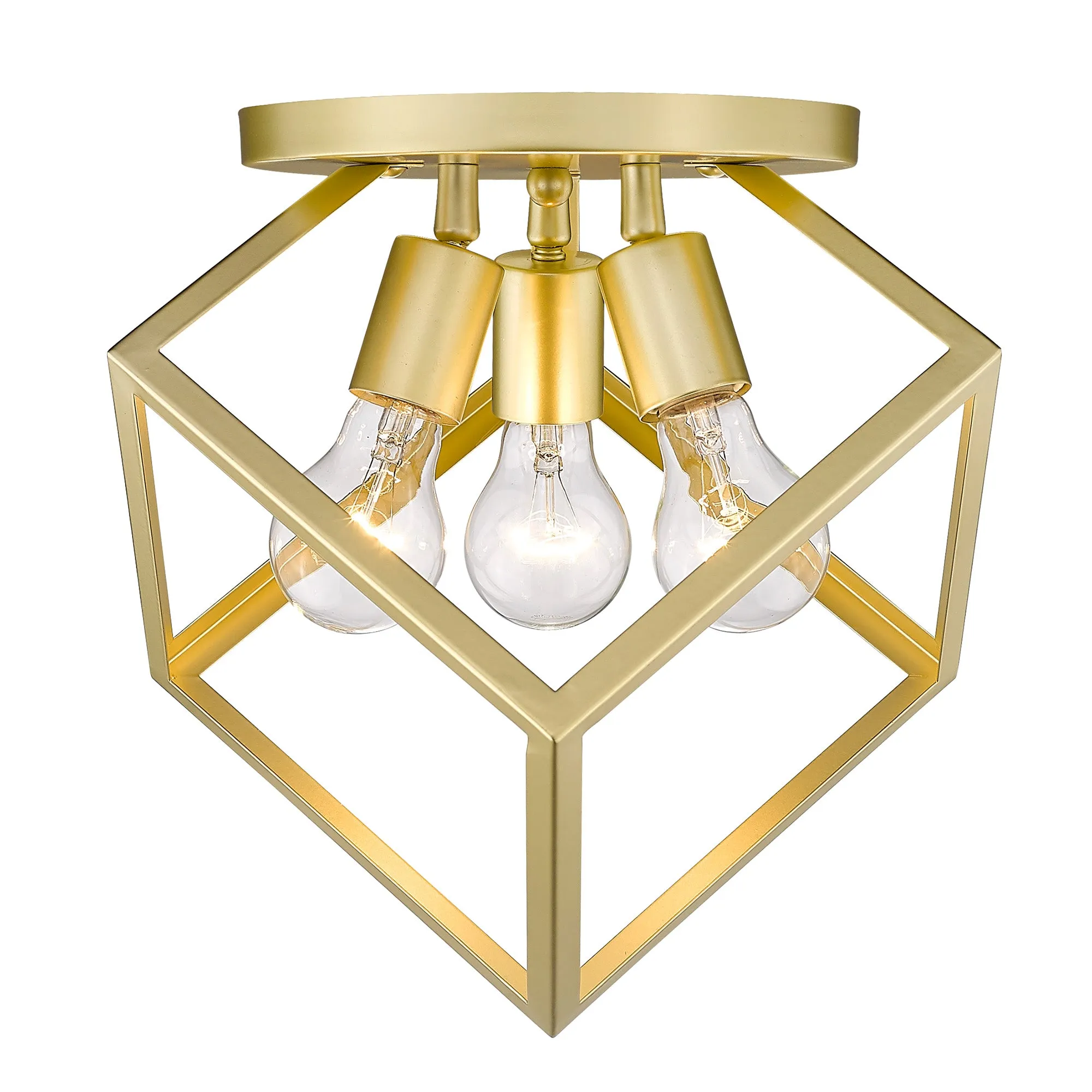 Cassio 3 Light Semi-Flush in Olympic Gold