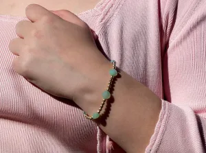 Chalcedony and Gold Beaded Bracelet
