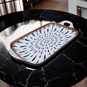 Chic Splatter Series Ceramic Serving Tray (12 inch)