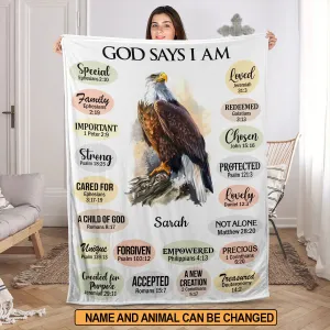 Christianart Blanket, God Says I Am Personalized Blanket Christian, Christian Blanket, Bible Verse Blanket, Christmas Gift, CABBK09111223.