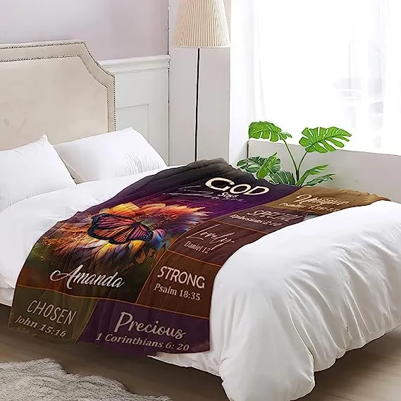 Christianart Blanket, God Says You Are, Christian Blanket, Bible Verse Blanket, Personalized Blanket, Christmas Gift.