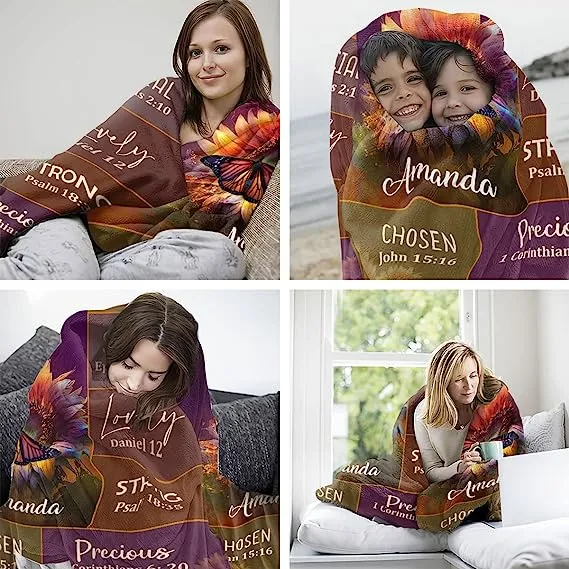 Christianart Blanket, God Says You Are, Christian Blanket, Bible Verse Blanket, Personalized Blanket, Christmas Gift.
