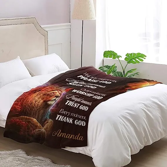 Christianart Blanket, Happy Moments Praise God, Christian Blanket, Bible Verse Blanket, Christmas Gift.