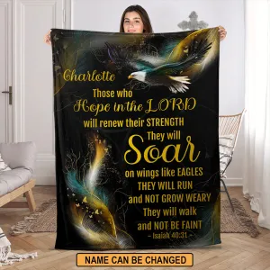 Christianart Blanket, Those Who Hope In The Lord Will Renew Their Strength, Christian Blanket, Bible Verse Blanket, Christmas Gift, CABBK01111223.