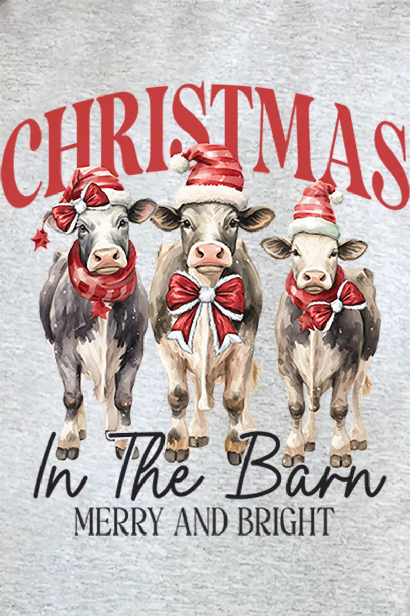 Christmas In The Barn Cows Unisex NuBlend Crew Sweatshirt