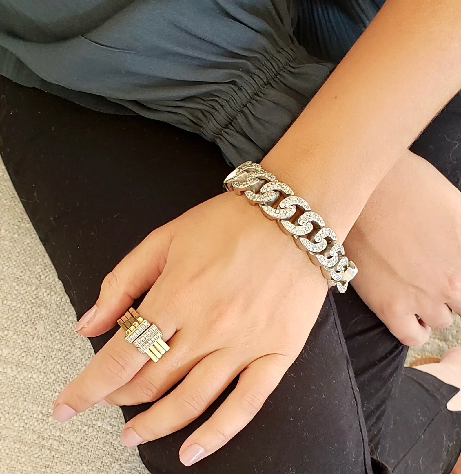 Chunky Diamond Link Bracelet