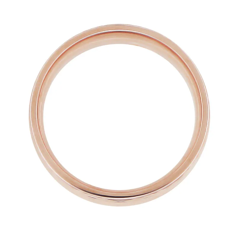 Circles and Chevrons 1950's 14K Rose Gold Retro Engraved Wedding Band - 6mm Wide