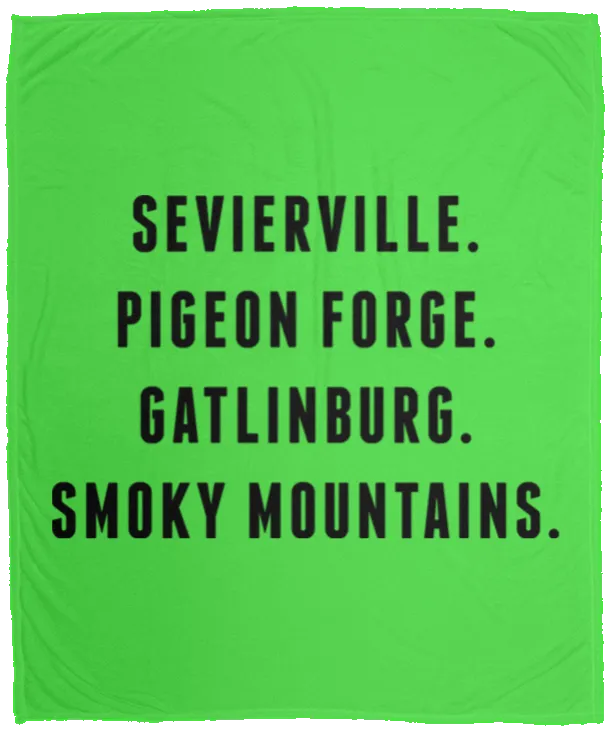 City Names (Black) - Plush Fleece Blanket (50x60)