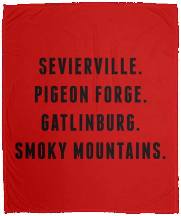 City Names (Black) - Plush Fleece Blanket (50x60)