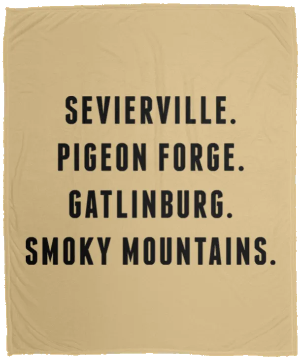 City Names (Black) - Plush Fleece Blanket (50x60)