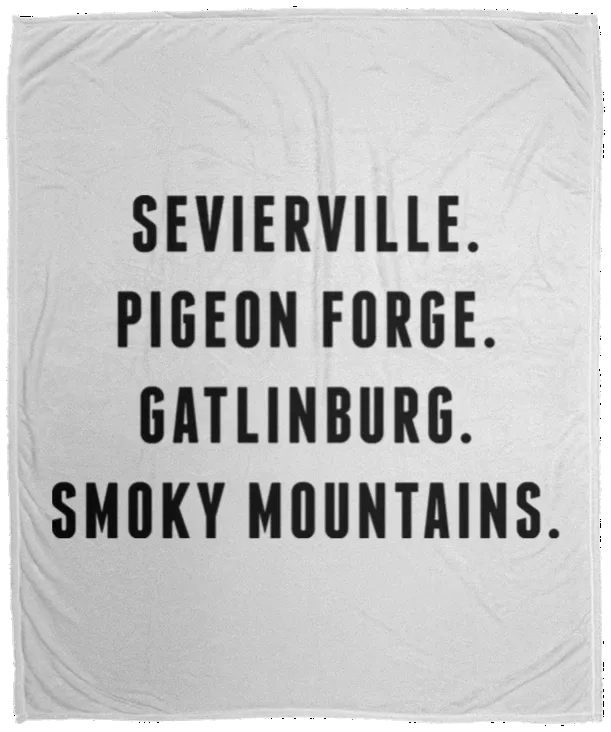 City Names (Black) - Plush Fleece Blanket (50x60)