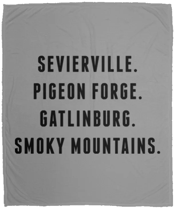 City Names (Black) - Plush Fleece Blanket (50x60)