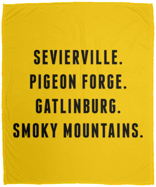 City Names (Black) - Plush Fleece Blanket (50x60)