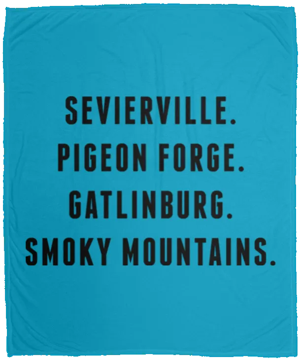 City Names (Black) - Plush Fleece Blanket (50x60)