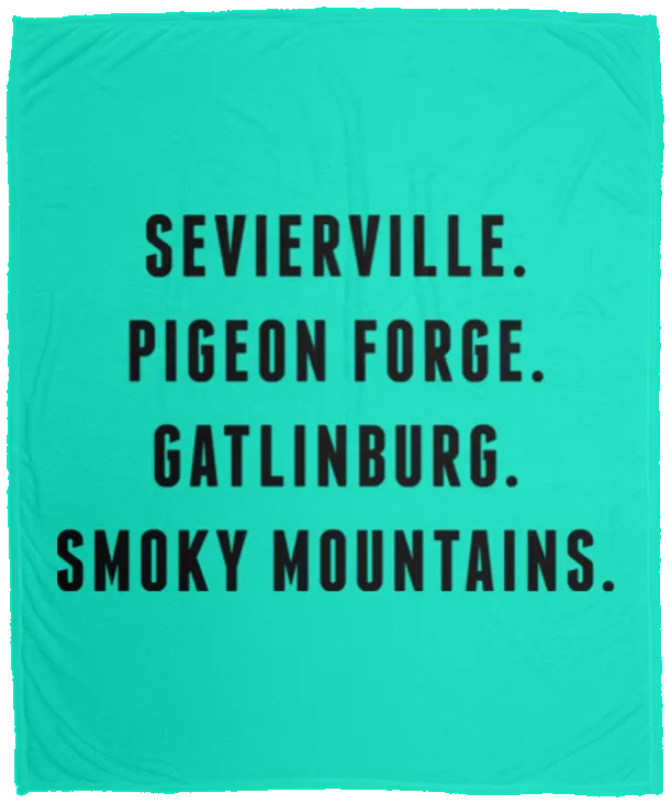 City Names (Black) - Plush Fleece Blanket (50x60)