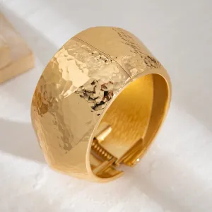 Classic Chunky Textured Wide Cuff Bangle Bracelet