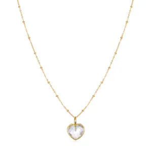Clear Quartz Heart Necklace