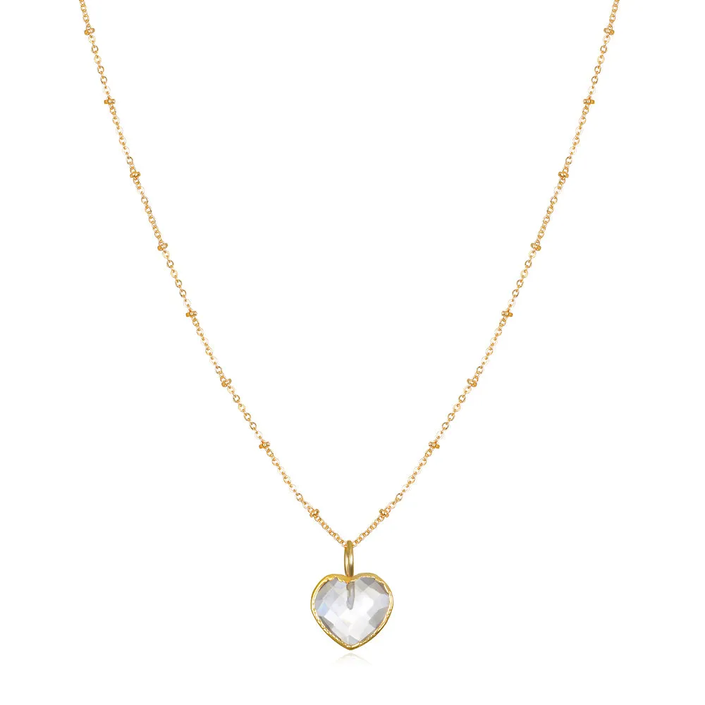 Clear Quartz Heart Necklace