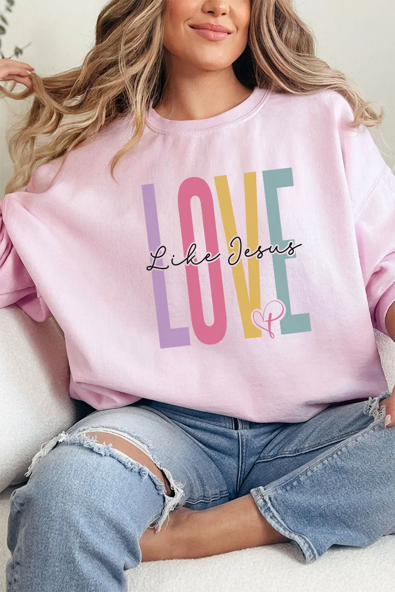 Colorblock Love Like Jesus Unisex NuBlend Crew Sweatshirt