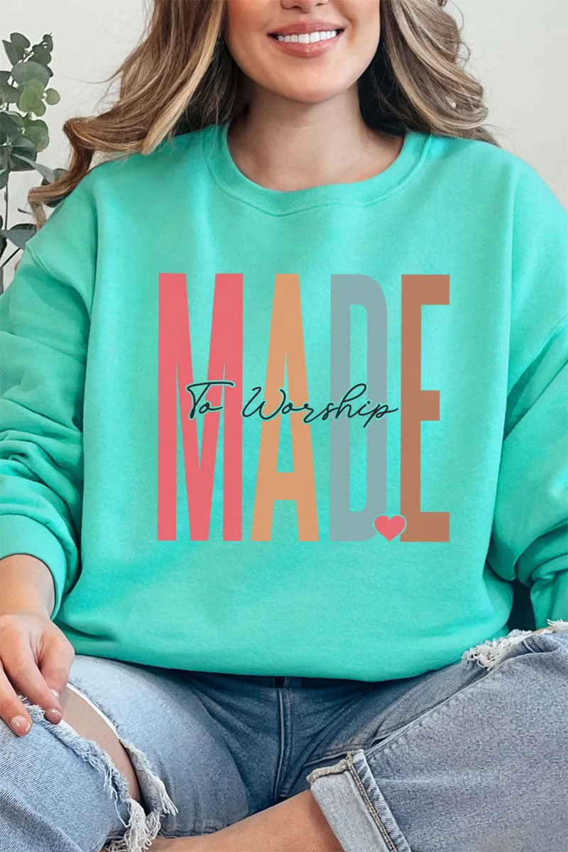 Colorblock Made To Worship Unisex NuBlend Crew Sweatshirt