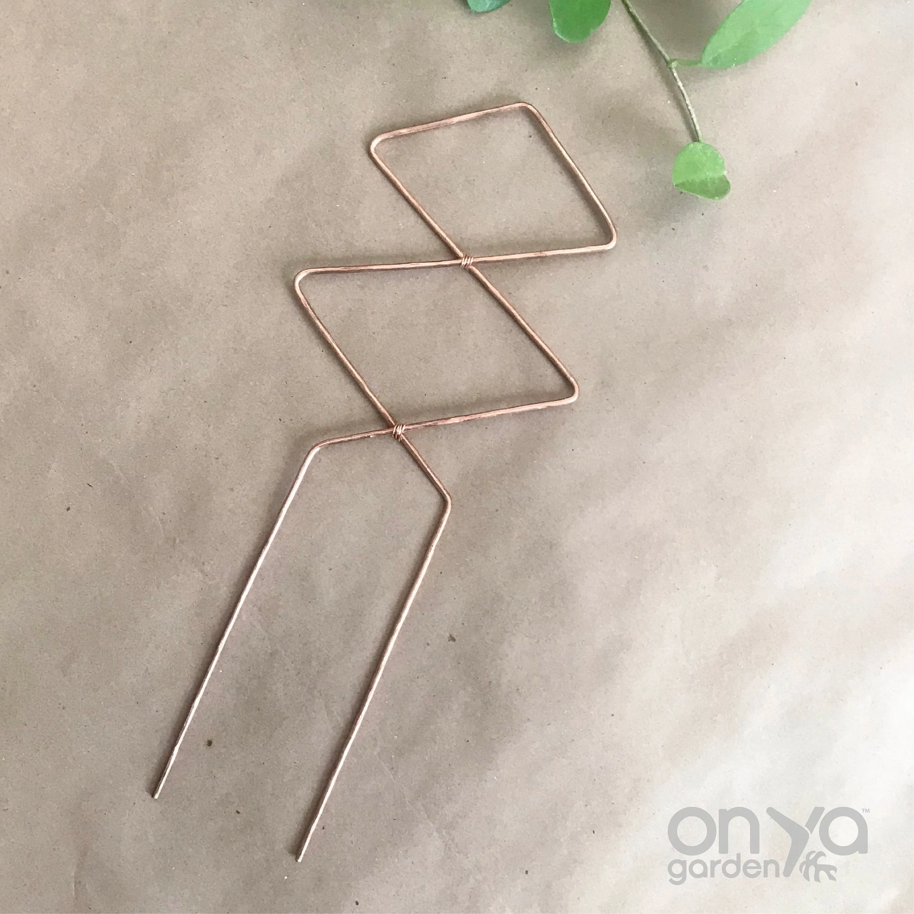 Copper Diamond Duo Plant Trellis, Decorative Plant Support