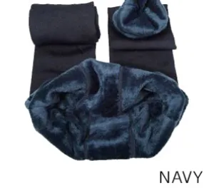 Cozy Winter Velvet Lined Elastic Leggings