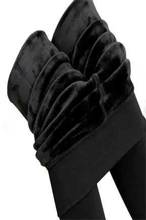 Cozy Winter Velvet Lined Elastic Leggings