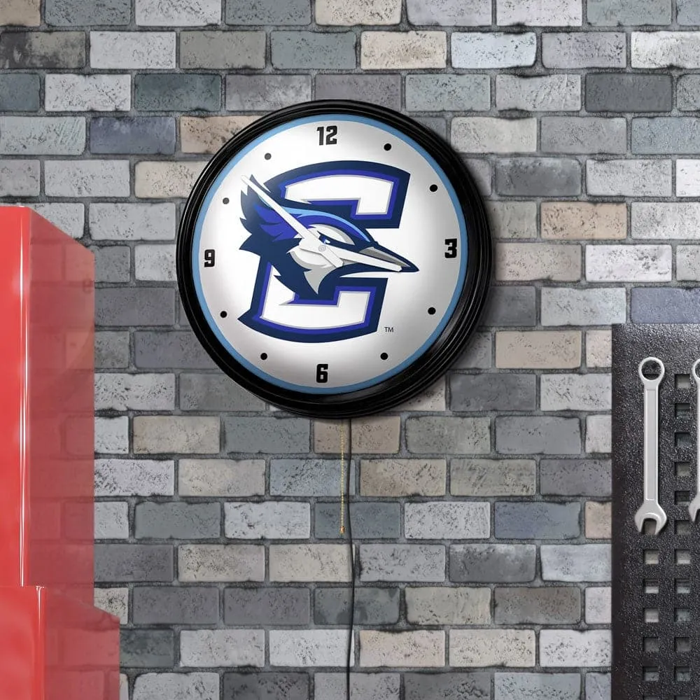 Creighton Bluejays: Retro Lighted Wall Clock