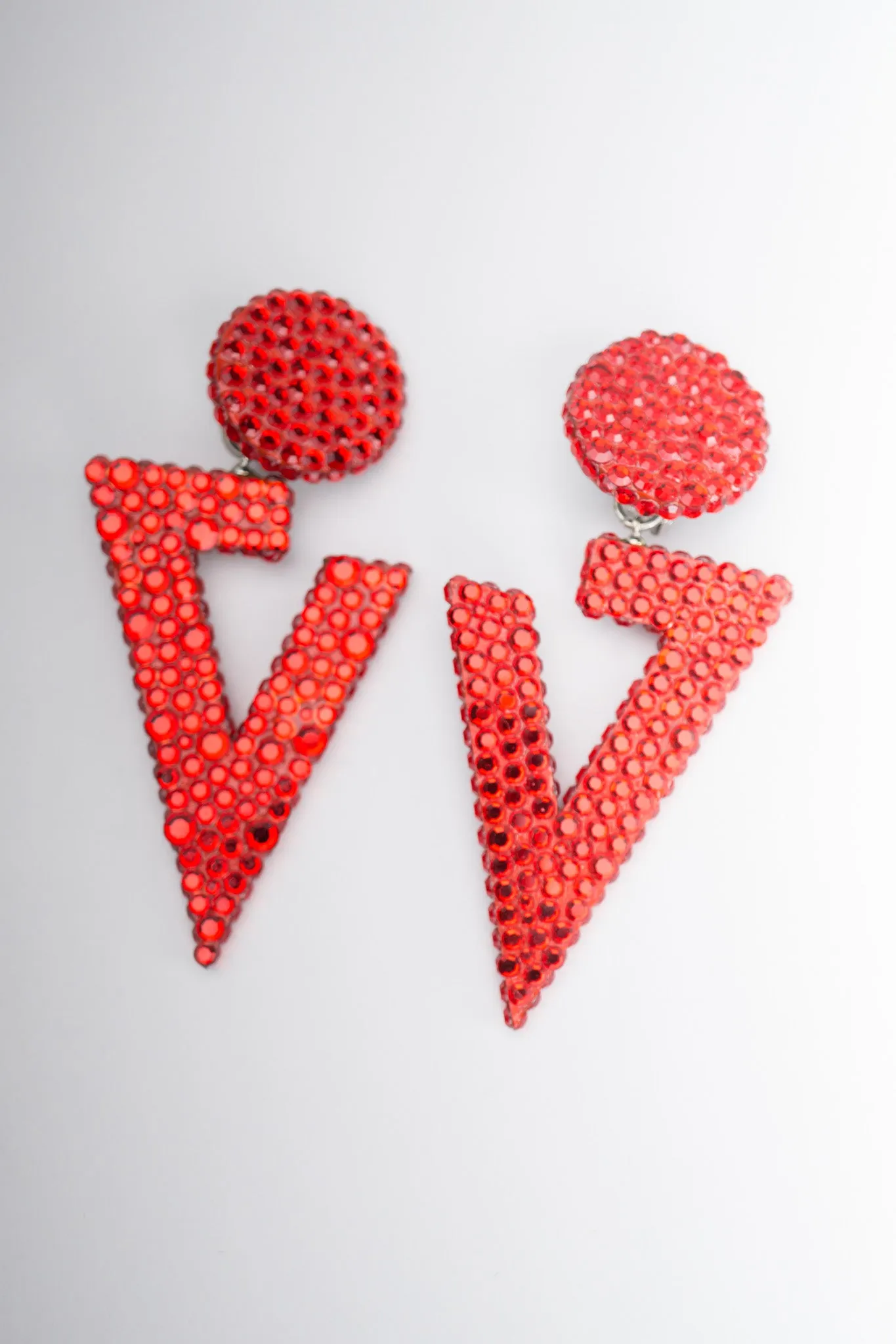 Crystal V Drop Earrings