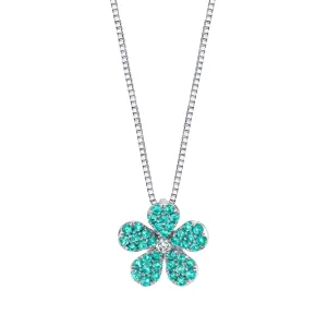 Cupid's Flower - Platinum Natural Paraiba Tourmaline Pendant