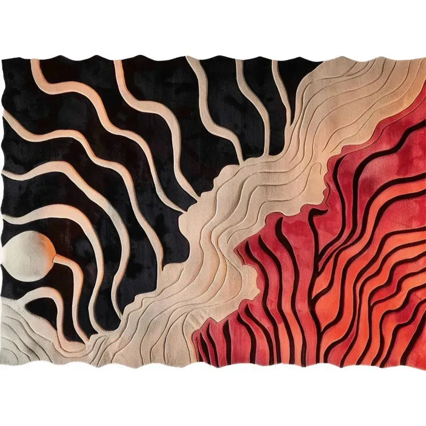 Curved Line Hand Tufted Rug 