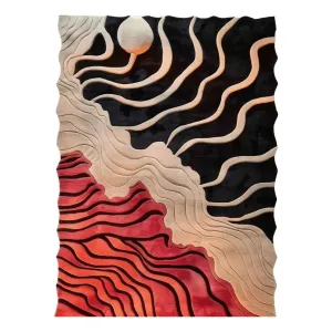 Curved Line Hand Tufted Rug 