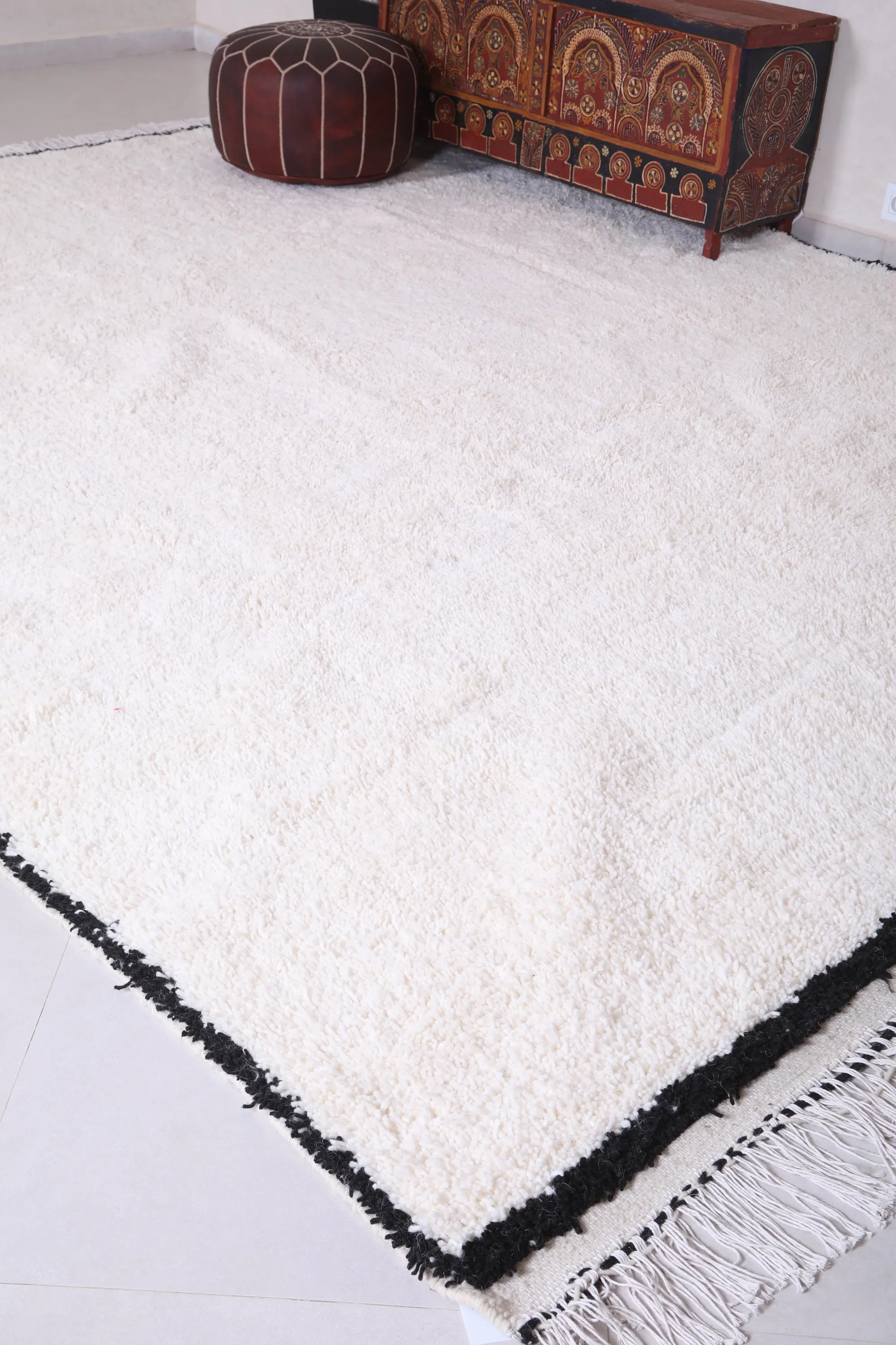 Custom Moroccan carpet - berber beni ourain rug - Beige rug