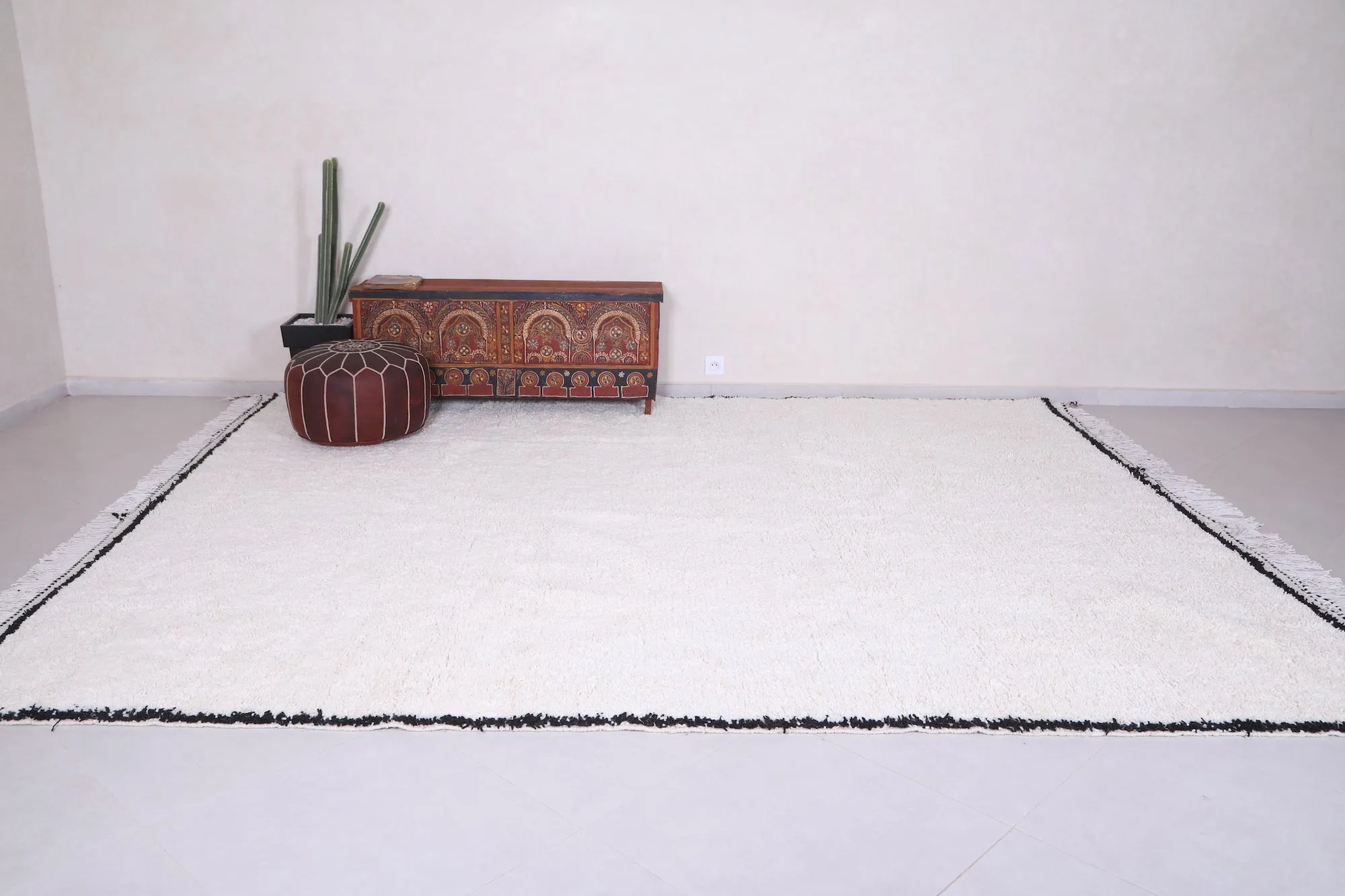 Custom Moroccan carpet - berber beni ourain rug - Beige rug