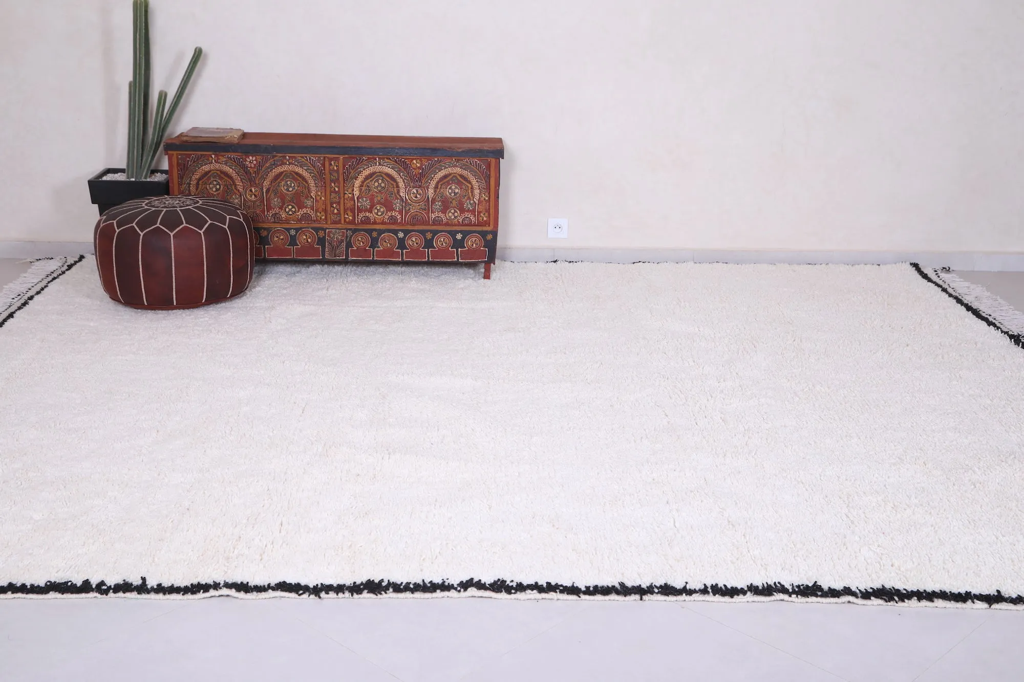 Custom Moroccan carpet - berber beni ourain rug - Beige rug