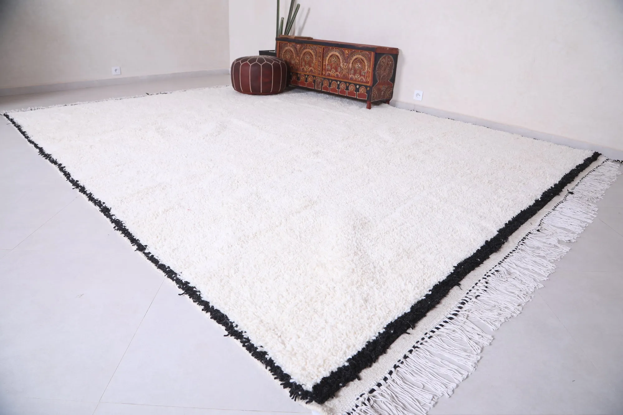 Custom Moroccan carpet - berber beni ourain rug - Beige rug