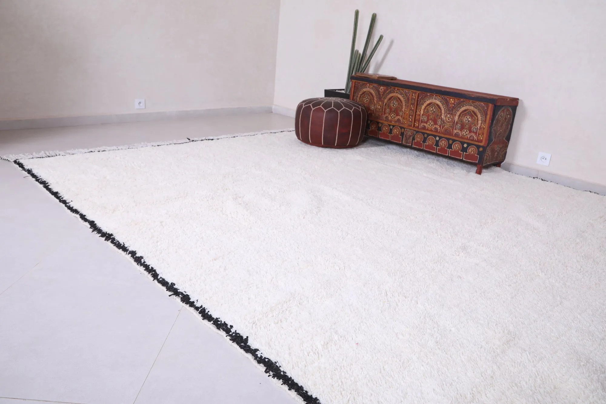 Custom Moroccan carpet - berber beni ourain rug - Beige rug