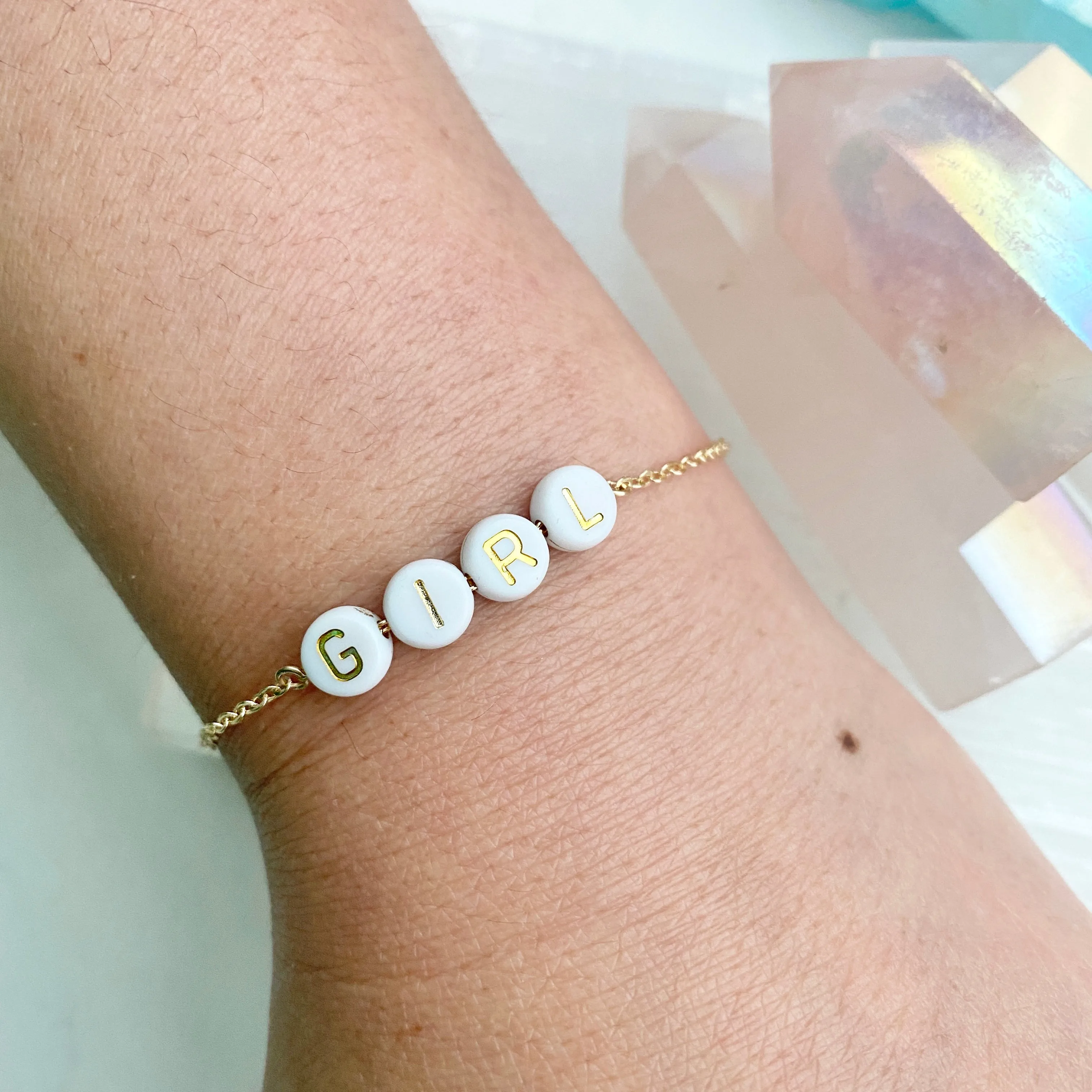 Custom Name Or Word Beaded Bracelet